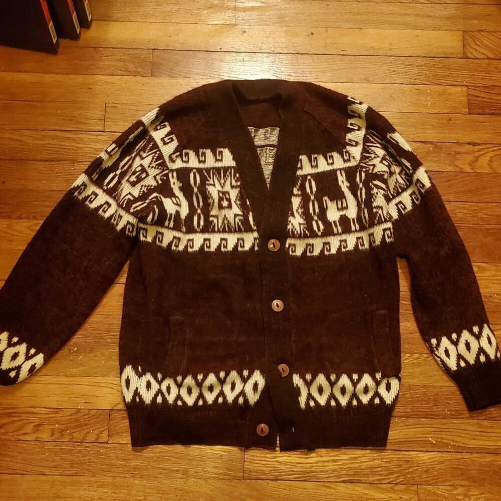 Womens small alpaca knit cardigan